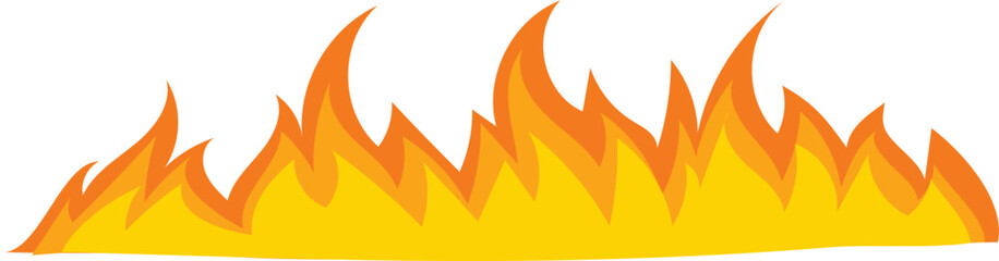 Cartoon fire illustration on transparent background.
