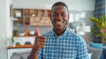 Smiling Man Giving Thumbs Up