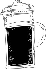 Hand drawn water pitcher illustration on transparent background.
