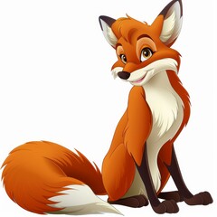 Obraz premium A red fox sits on the ground, eyes open, smiling at the viewer