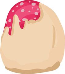 Pink mushroom illustration on transparent background.
