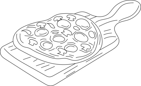 recommend clip art: Hand drawn pizza illustration on transparent background.
                    