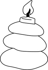 Hand drawn candle illustration on transparent background.
