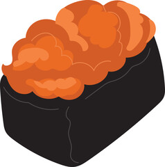 Uni sushi illustration on transparent background.

