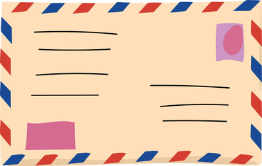 Cartoon envelope illustration on transparent background.
