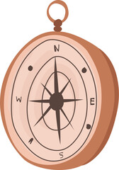 Cartoon compass illustration on transparent background.
