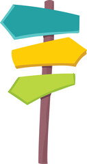 Cartoon road sign illustration on transparent background.
