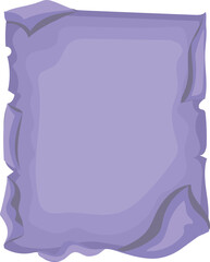Purple vintage paper illustration on transparent background.
