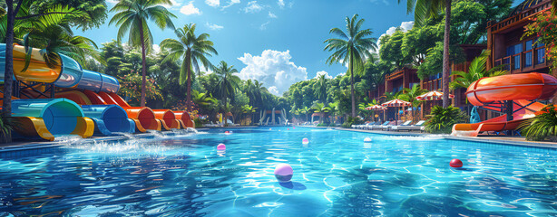 Summer Resort Swimming Pool Fun