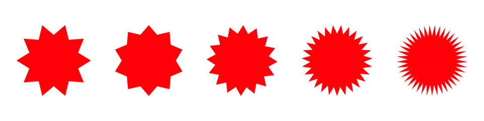 Set price sticker. Sale sticker collection. Set of red starburst, sunburst badges. Label icon sticker. Badge. Design elements - best for sale sticker, price tag, mark. Vector illustraton