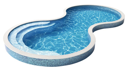 Swimming pool isolated on transparent background, clipping path