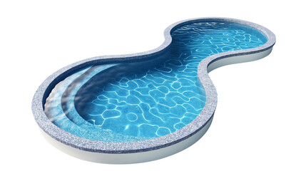 Swimming pool isolated on transparent background, clipping path