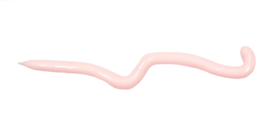 Pink cosmetic cream spilled isolated on white, clipping