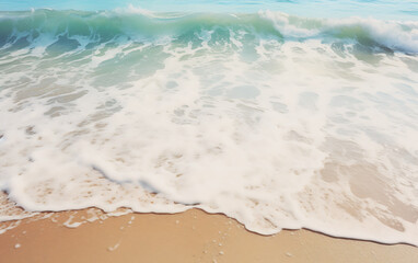Soft wave of the sea on the sandy beach. 3d rendering