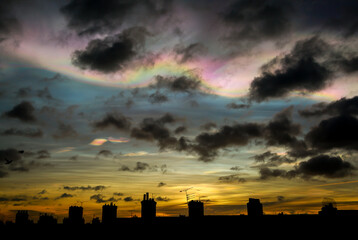 Nacreous clouds - also known as Rainbow clouds or Mother-of-Pearl clouds - are a rare type of cloud...