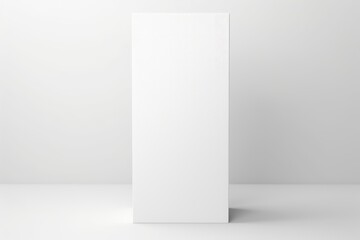 White tall product box copy space is isolated against a white background for ad advertising sale alert or news blank copyspace for design text photo website 