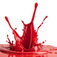 Splash of liquid red Design colour Use studio lighting to strike. White background with a blob of colour 
