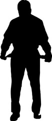 Silhouette of a person standing in black fashion