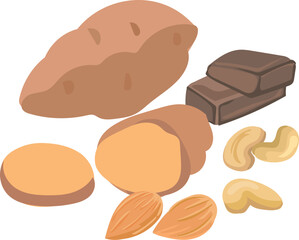 Healthy food illustration on transparent background.
