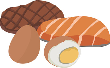 Healthy food illustration on transparent background.
