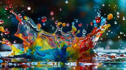 Obraz premium Vibrant Paint Collision in Water