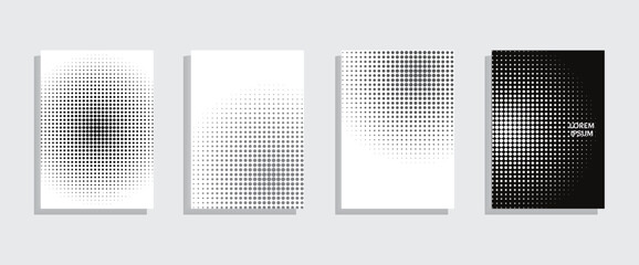 Abstract Halftone white background set in black & white colors