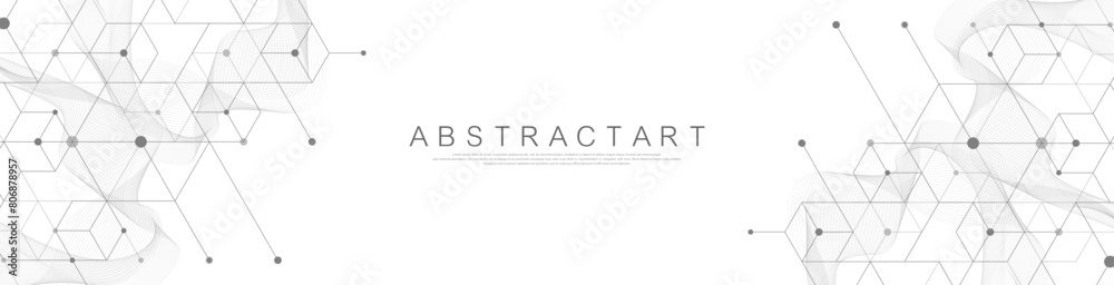 Poster Abstract Big Data visualization digital network connection concept background. Artificial intelligence and engineering technology. Global network, Lines plexus, minimal array. Vector illustration