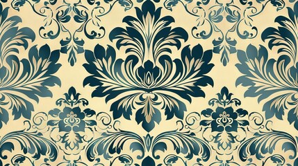 Damask pattern wallpaper