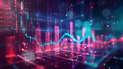 Tech - Inspired Market Growth Chart with Digital Flare