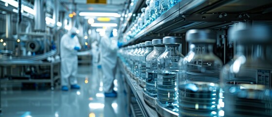 Create a photo essay featuring the daytoday operations of a pharmaceutical lab focused on vaccine production, showcasing the precision and care in the process