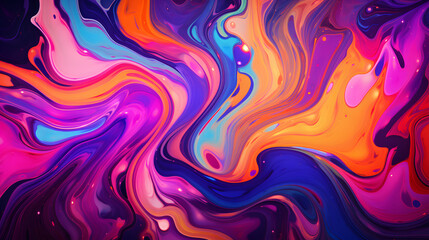 Obraz premium abstract white alchemy liquid pattern bright neon colors geometric pattern graphics poster background