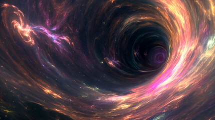 black hole with nebula and lightning flashes
