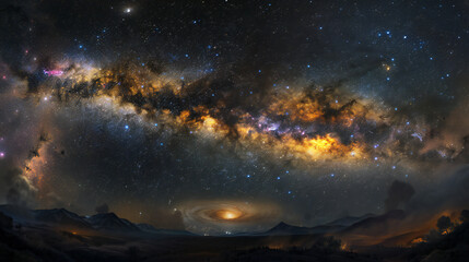 Cosmic Splendor: A Vibrant Panorama of the Universe - Stars, Galaxies, Constellations, Planets, and a Black Hole