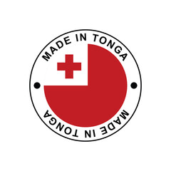 Made in Tonga Stamp Vector template on white background