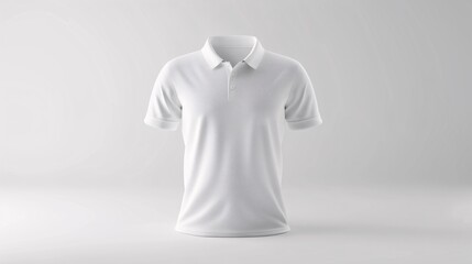 Dive into the world of fashion with this exquisite 3D illustration featuring a white polo shirt
