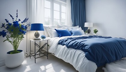 interior of a bedroom with bed,bed, bedroom, room, hotel, interior, furniture, pillow, home, lamp, 