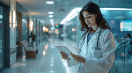 A Doctor Examines Digital Tablet