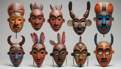 Traditional Folk Art Inspired Mask Collection Int Upscaled 4