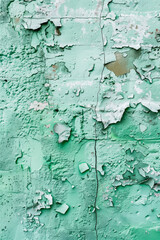 Obraz premium Green old wall. Vertical weathered wall background, copy space.