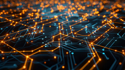 Obraz premium Abstract Representation of Digital Currencies and Blockchain Networks