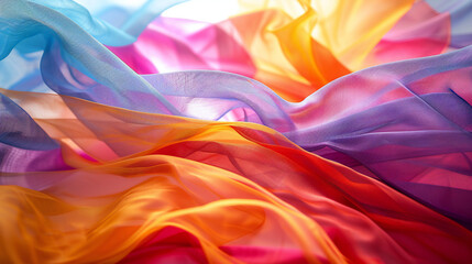 Vibrant Fabric Dance: A Spectacular Display of Colorful Cloth Flapping and Fluttering Gracefully in the Breeze