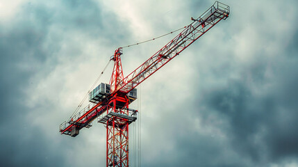 Majestic Skyline Transformer: Tower Crane Dominates Construction Site, Enabled by Revolutionary Generative AI Technology