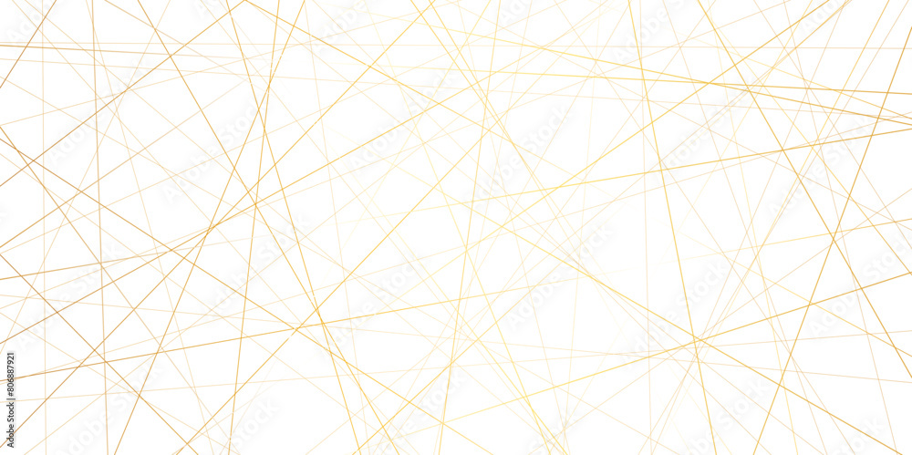 Poster Abstract golden lines with white background polygonal shapes. Creative and geometric shape with white luxury pattern and paper texture design in illustration with white line background.