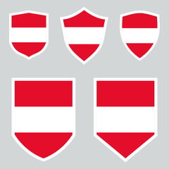 Austria Flag in Shield Shape Frame