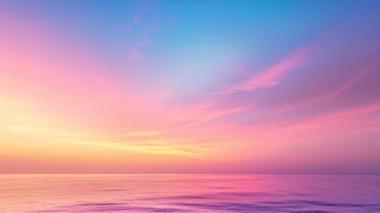 Serene Ocean Sunset with Colorful Sky
