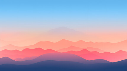 Digital sunset flat illustration graphic poster background