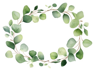 PNG Eucalyptus circle leaf wreath plant white background.