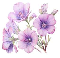 Obraz premium PNG Painting of wildflower blossom drawing petal.