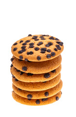 cookies with chocolate drops isolated