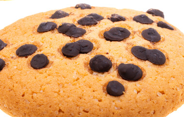 cookies with chocolate drops isolated